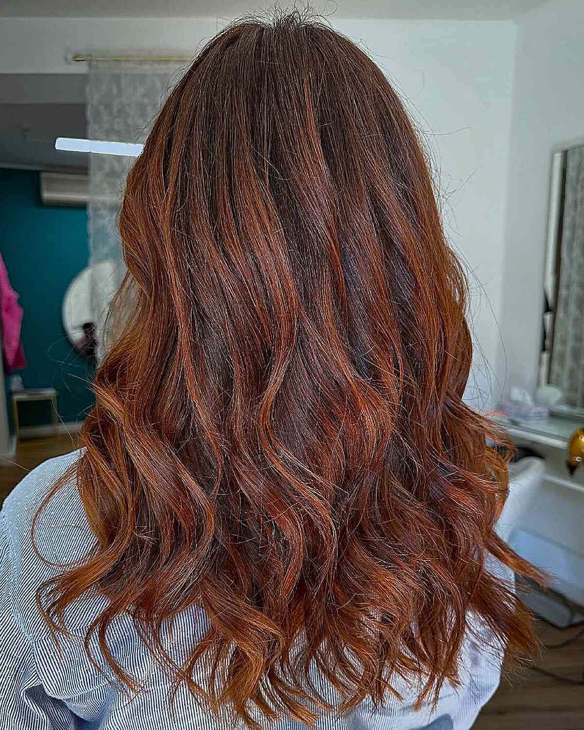Textured Copper Waves with Subtle Highlights