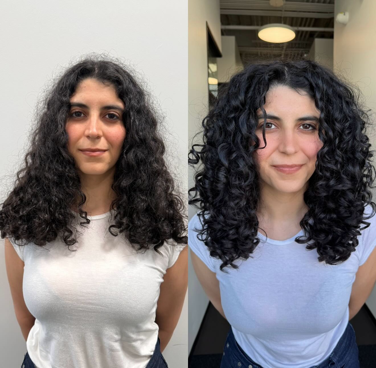 Transformative Shoulder-Length Curly Cut