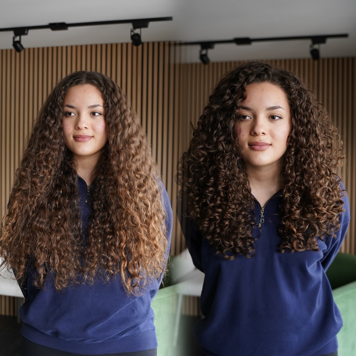 Transitional Long-to-Medium Layered Curls