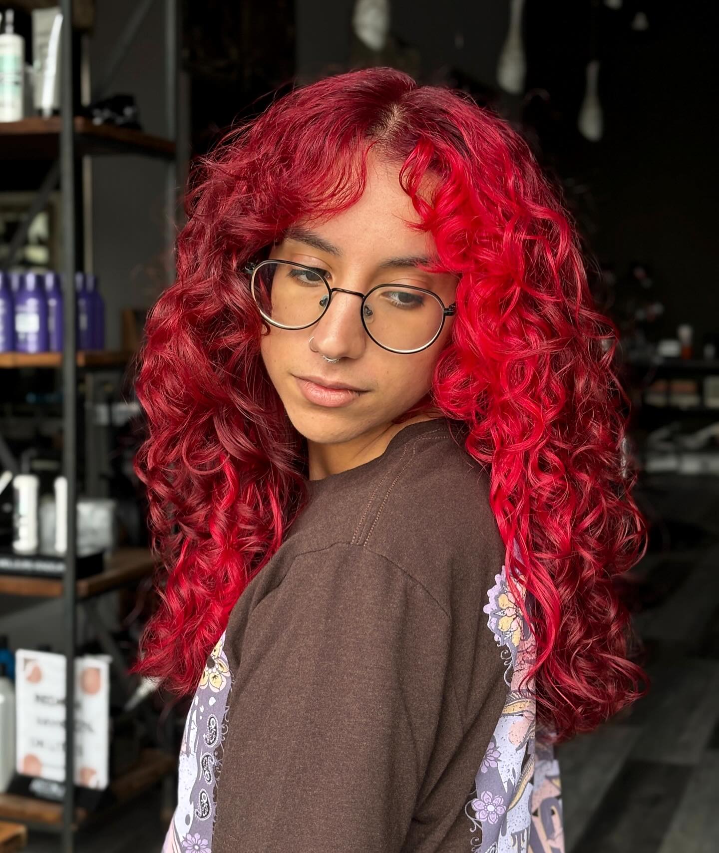 Vibrant Ruby Spiral Curls
