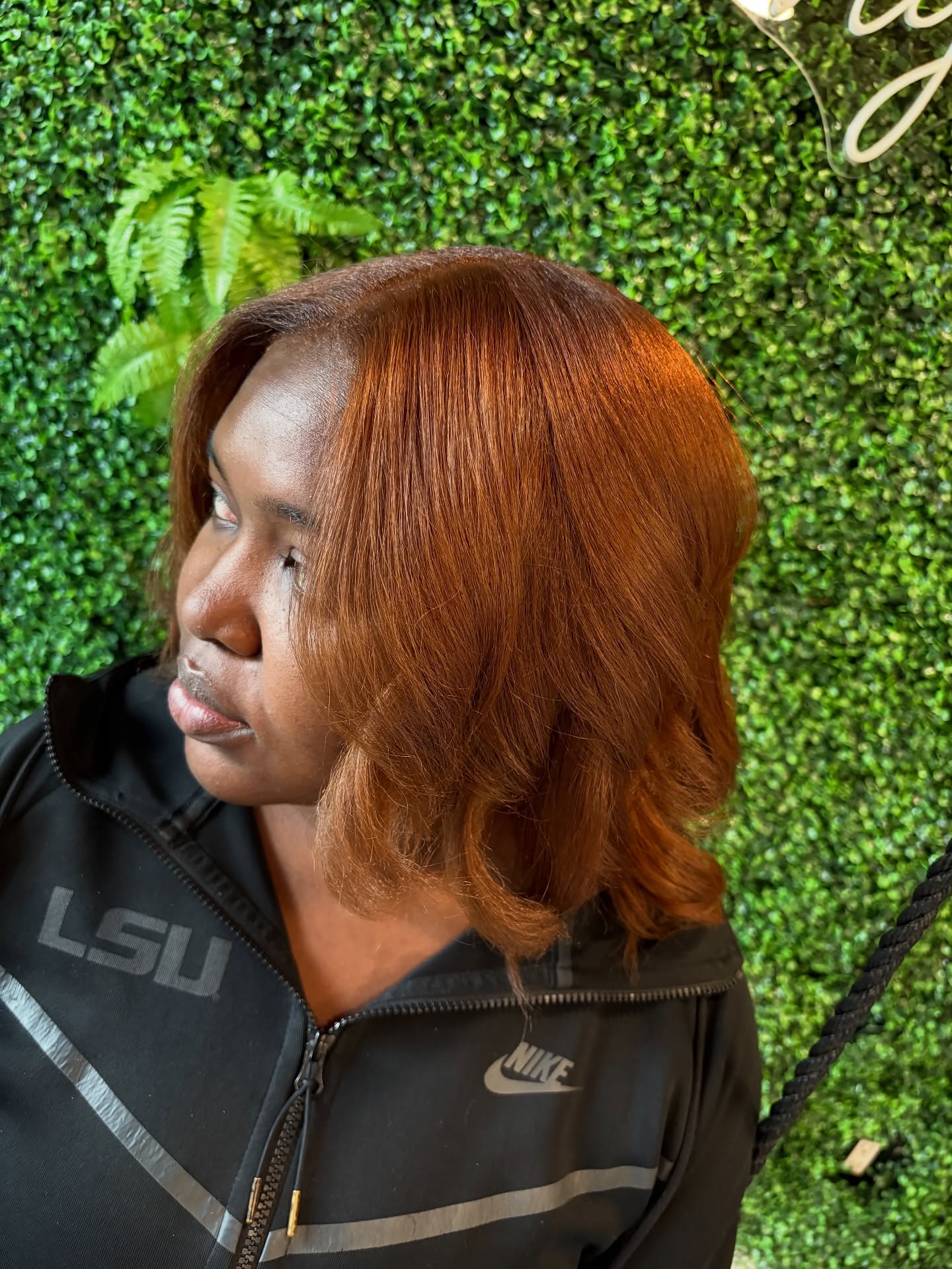 Warm Auburn Bob with Soft Waves