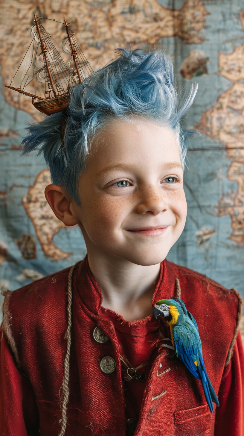 Adventurous Nautical Blue Waves with Ship Accent