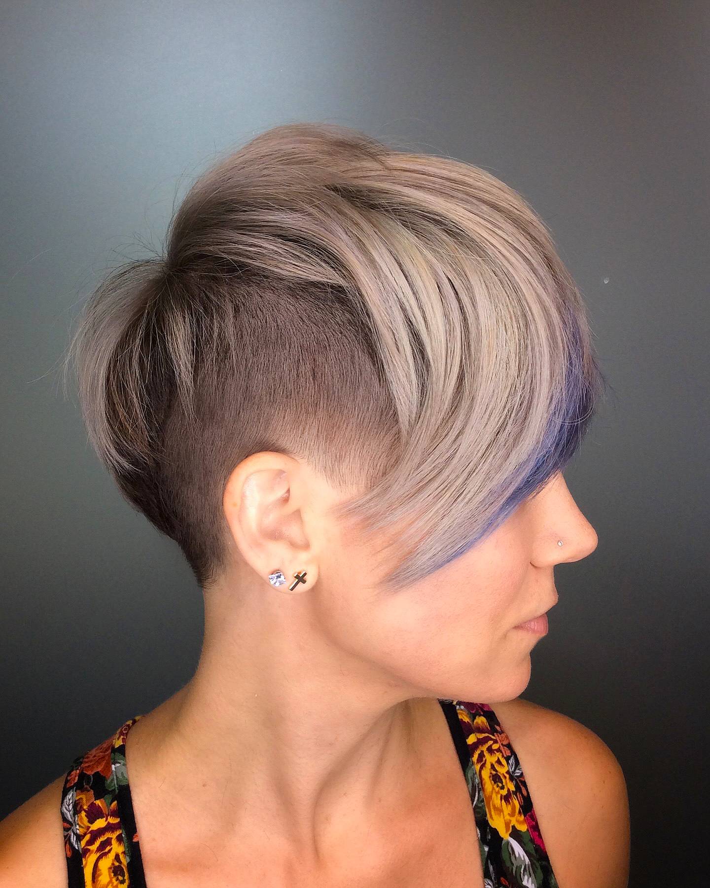 Bold Asymmetrical Undercut with Soft Lavender Hues