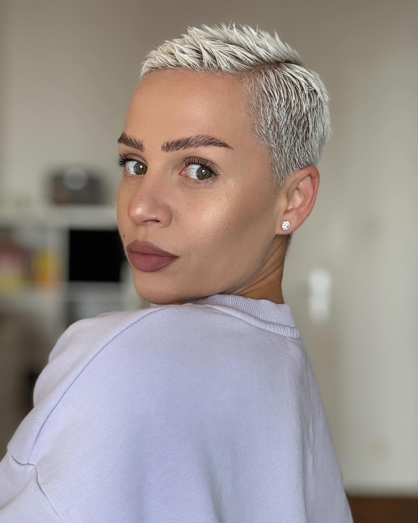 Bold Textured Crop with Icy Platinum Finish