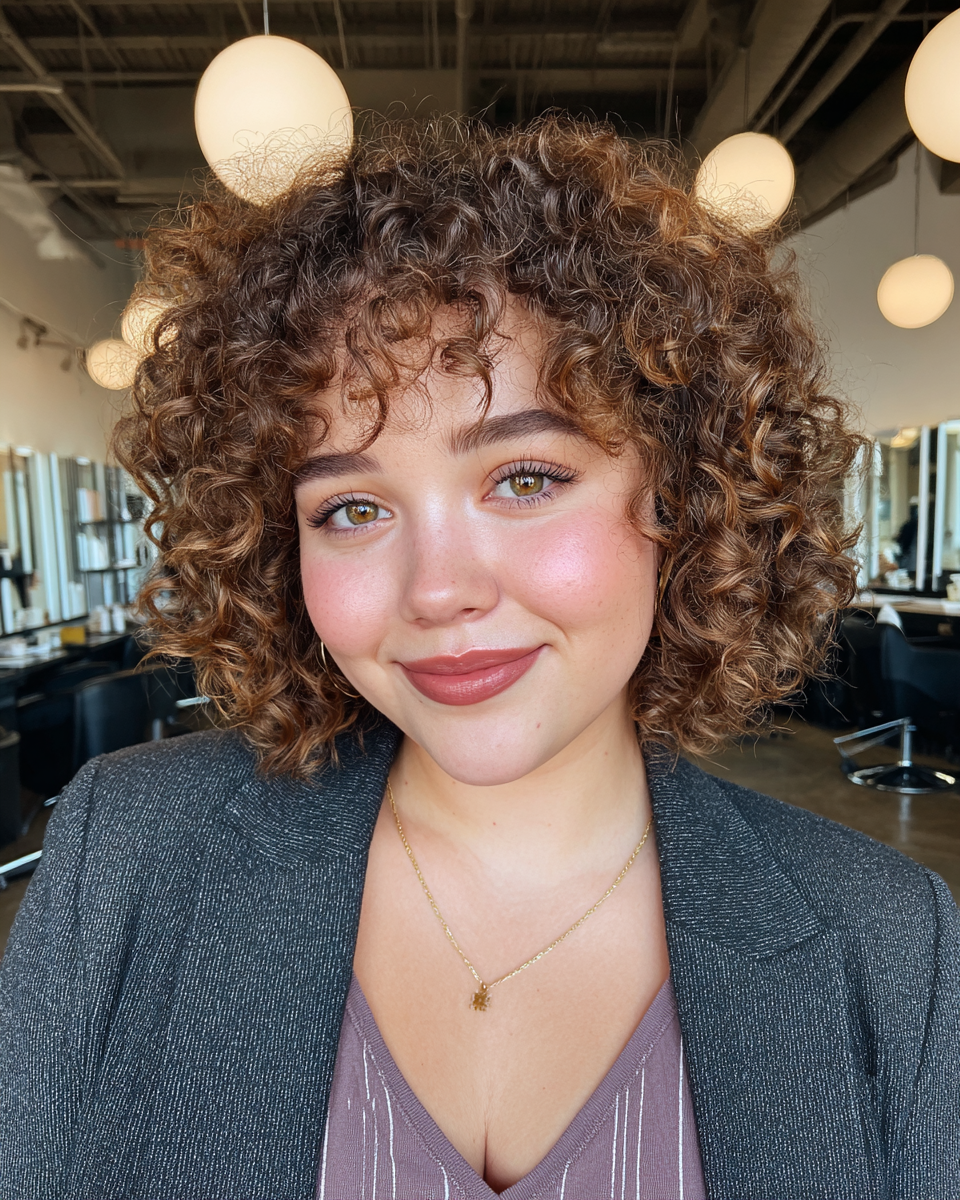 Charming Curly Bob with Defined Curls