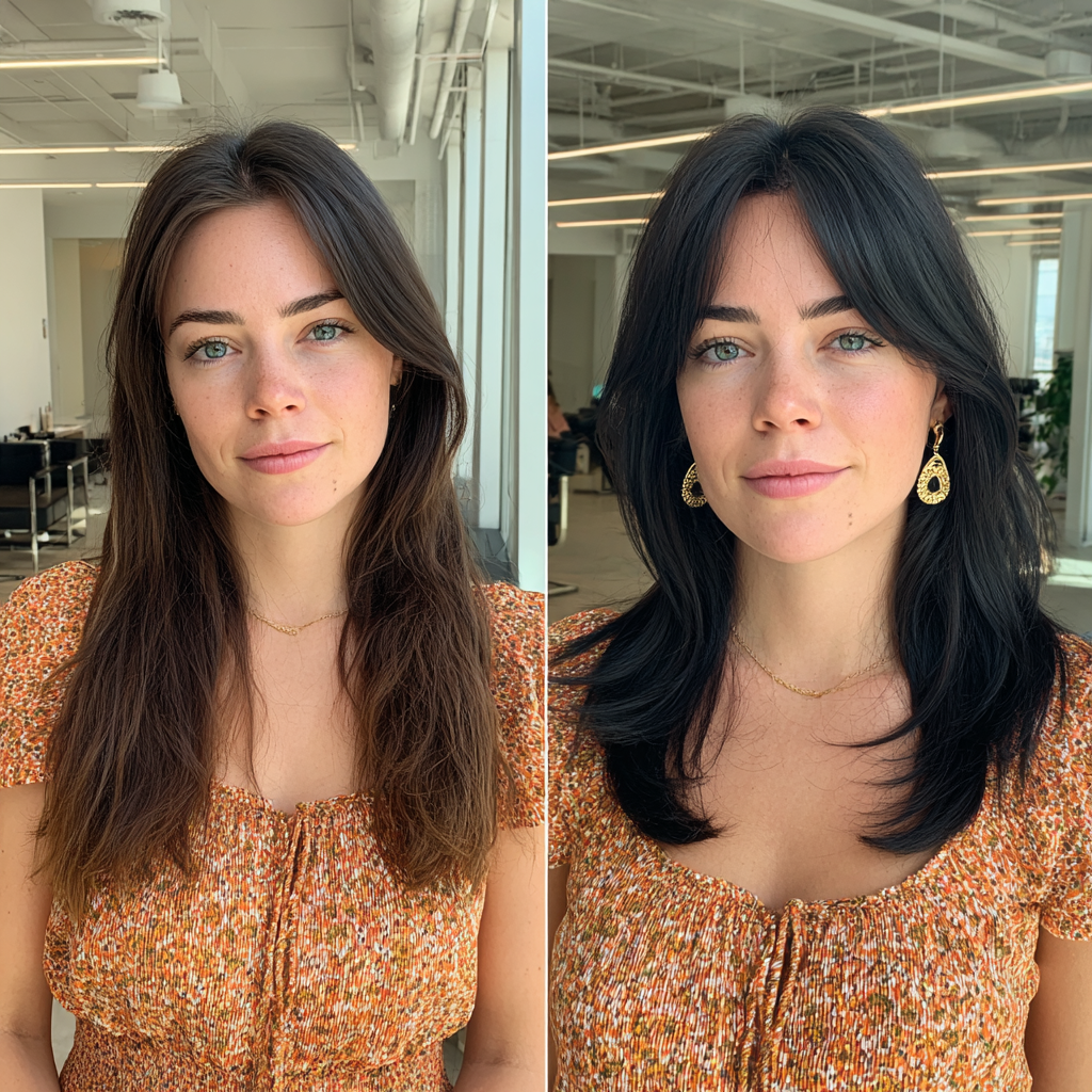 Chic Long Layered Cut with Soft Face-Framing Highlights