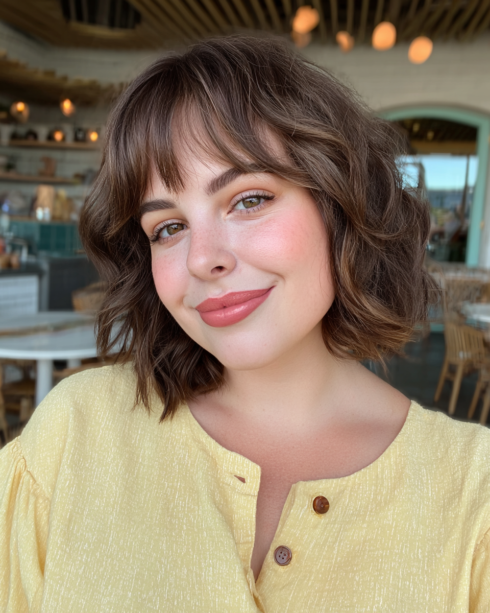 Chic Textured Bob with Playful Bangs