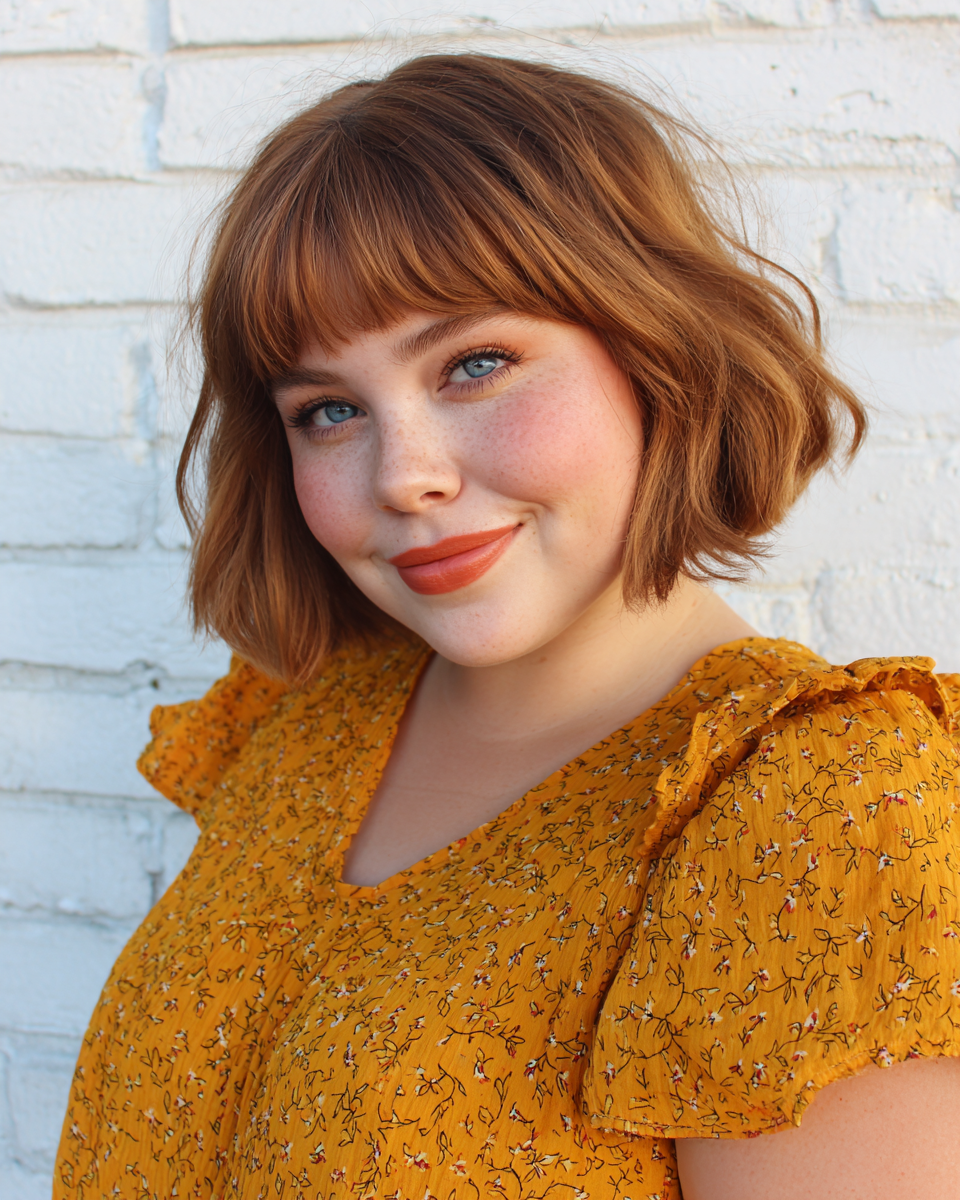 Chic Textured Bob with Soft Bangs