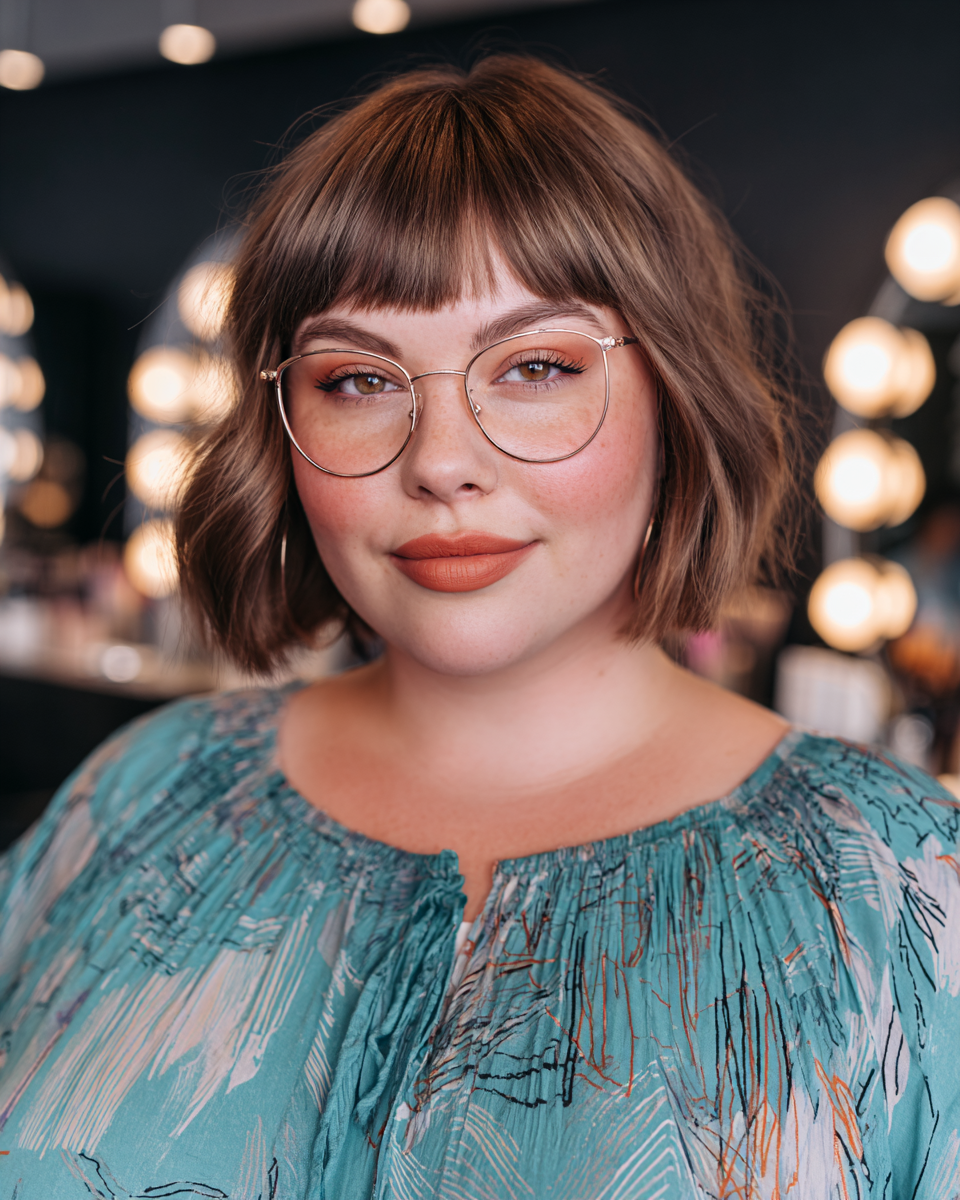 Chic Textured Lob with Subtle Bangs