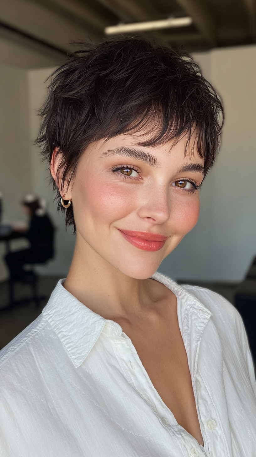 Chic Textured Pixie Cut with Soft Layers