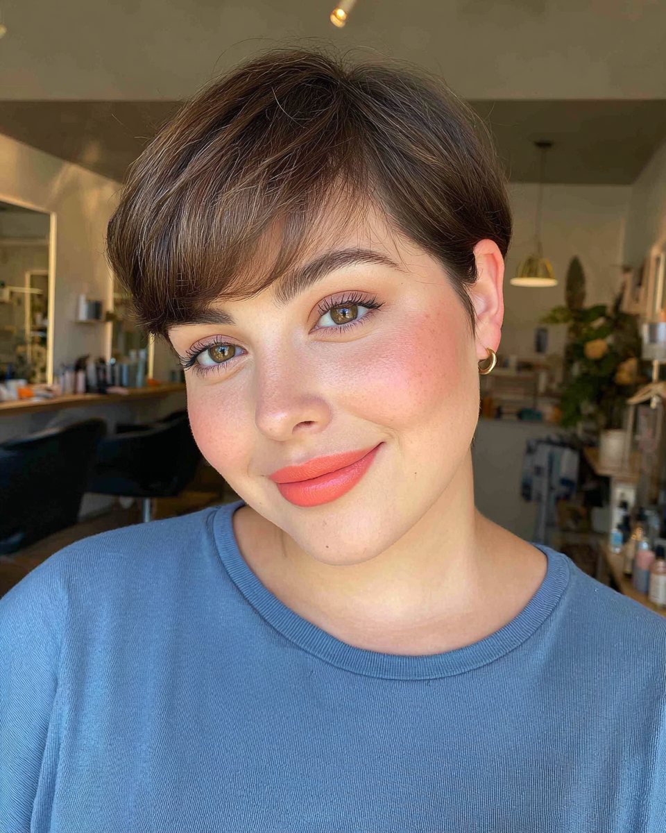 Chic Textured Short Crop with Soft Bangs