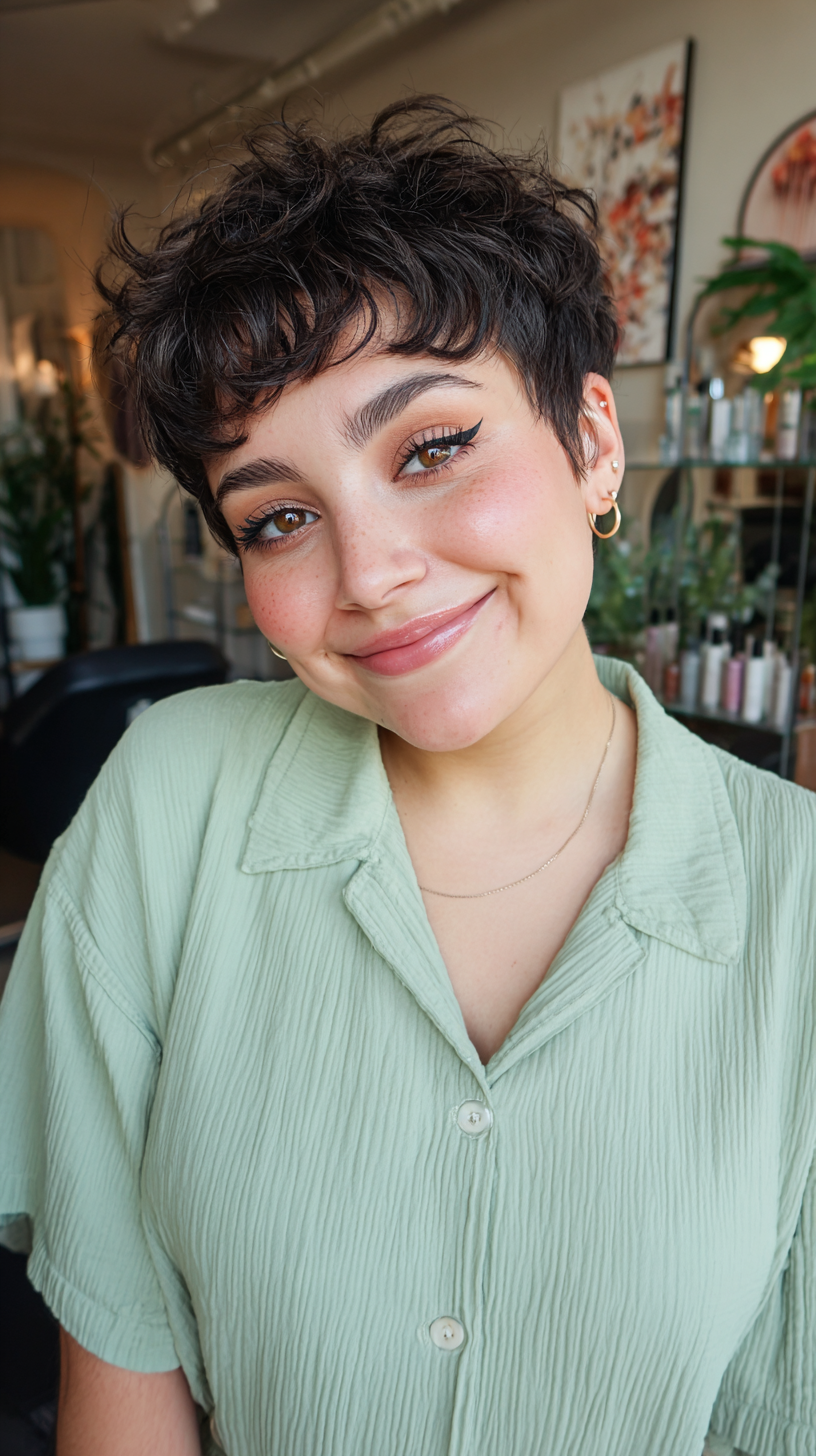 Chic Textured Short Curly Cut