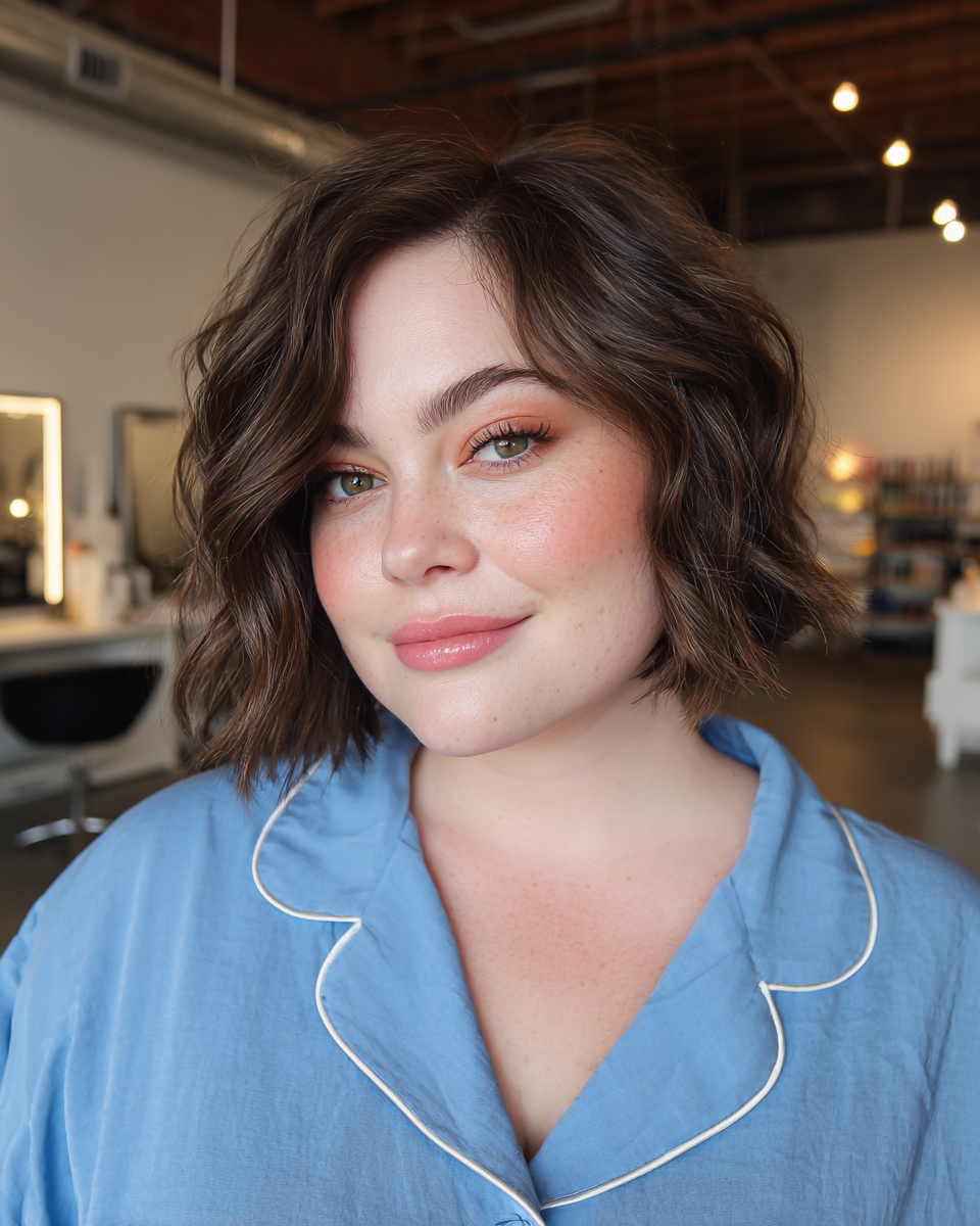 Chic Wavy Bob with Textured Ends