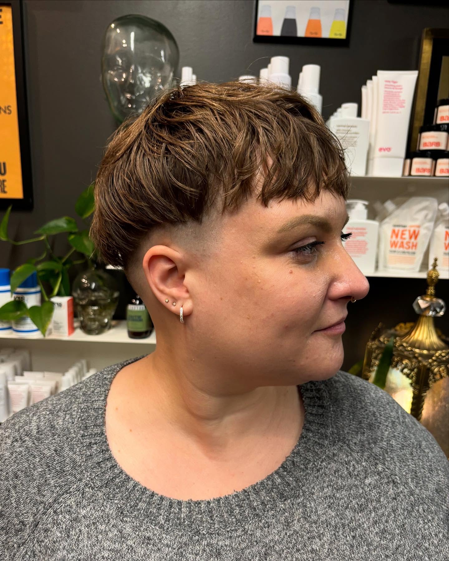 Edgy Curly Crop with Undercut