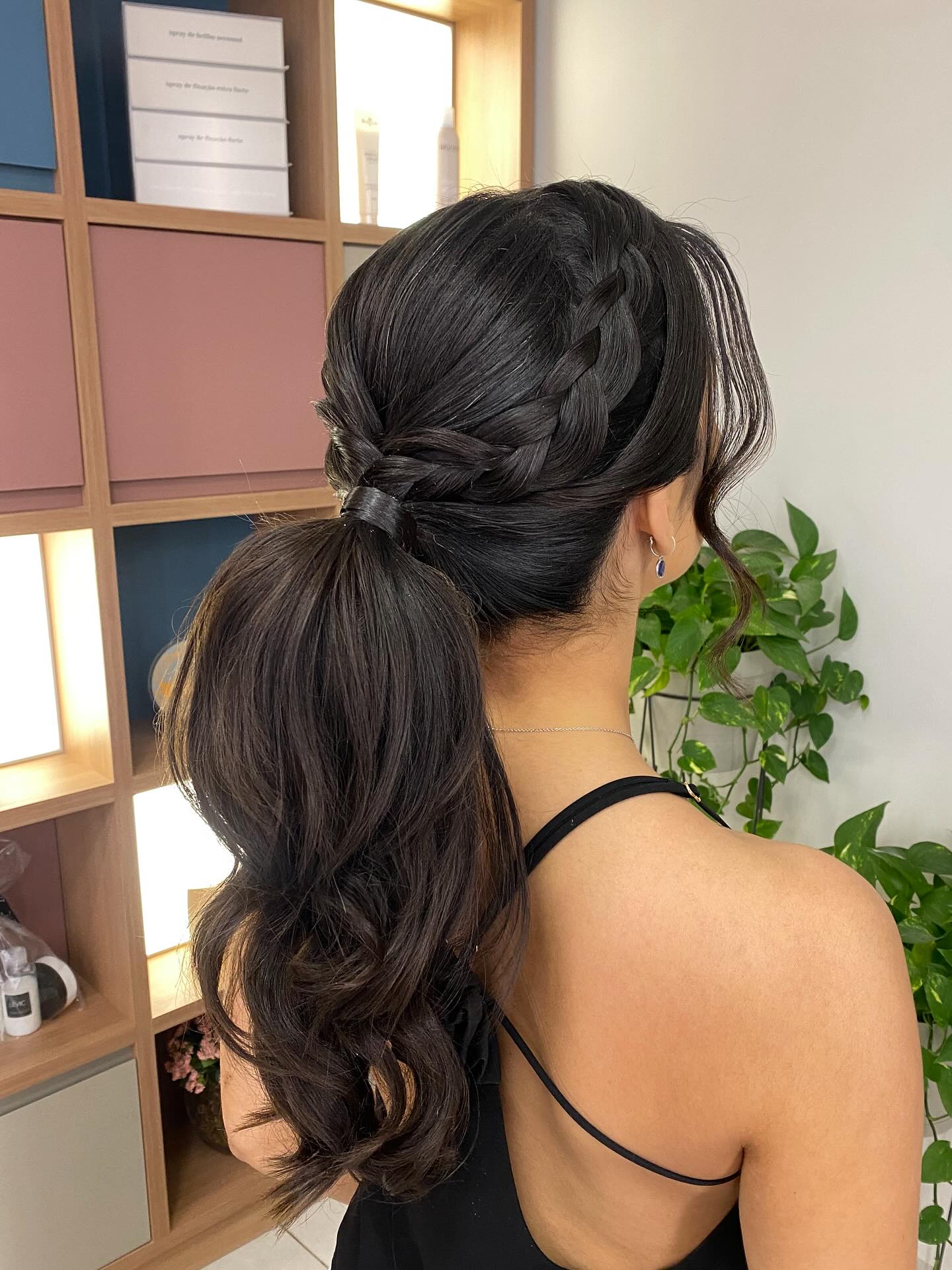 Elegant Cascading Side Braid with Voluminous Curls