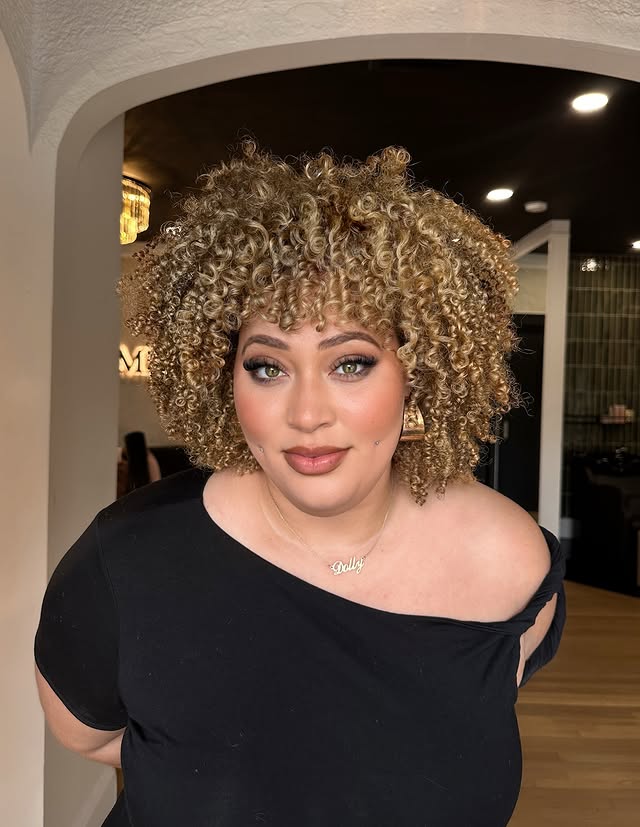 Golden Blonde Tousled Curly Crop