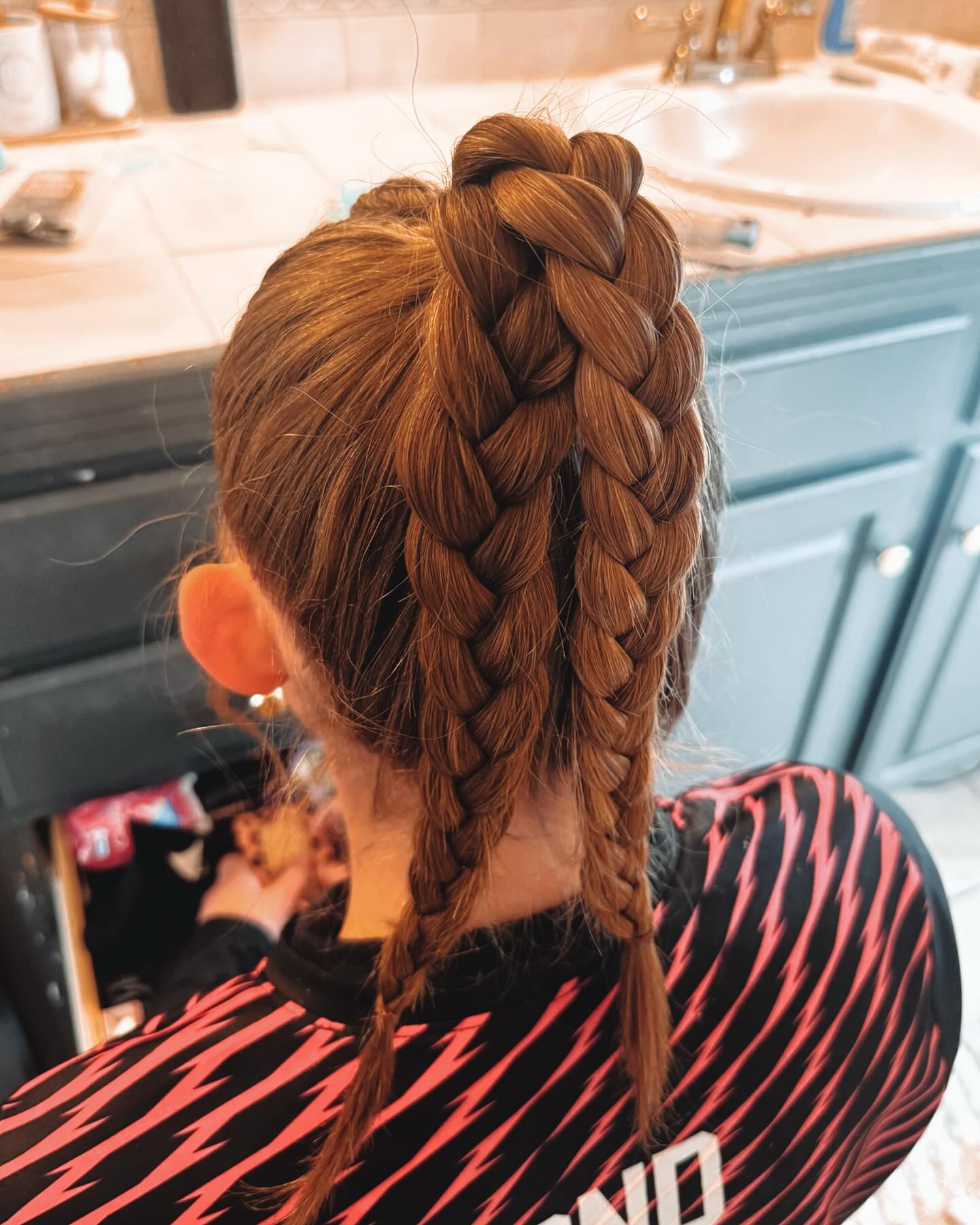 Intricate Basket-Weave Braid for Active Game Days