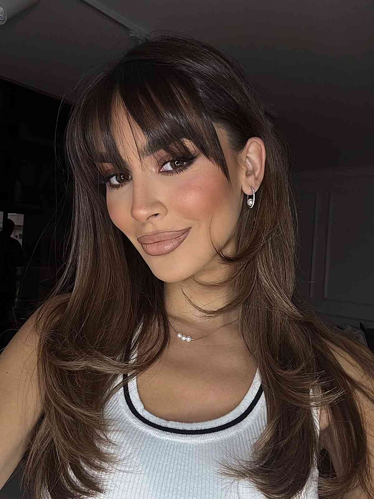 Long Layered Cut with Bangs