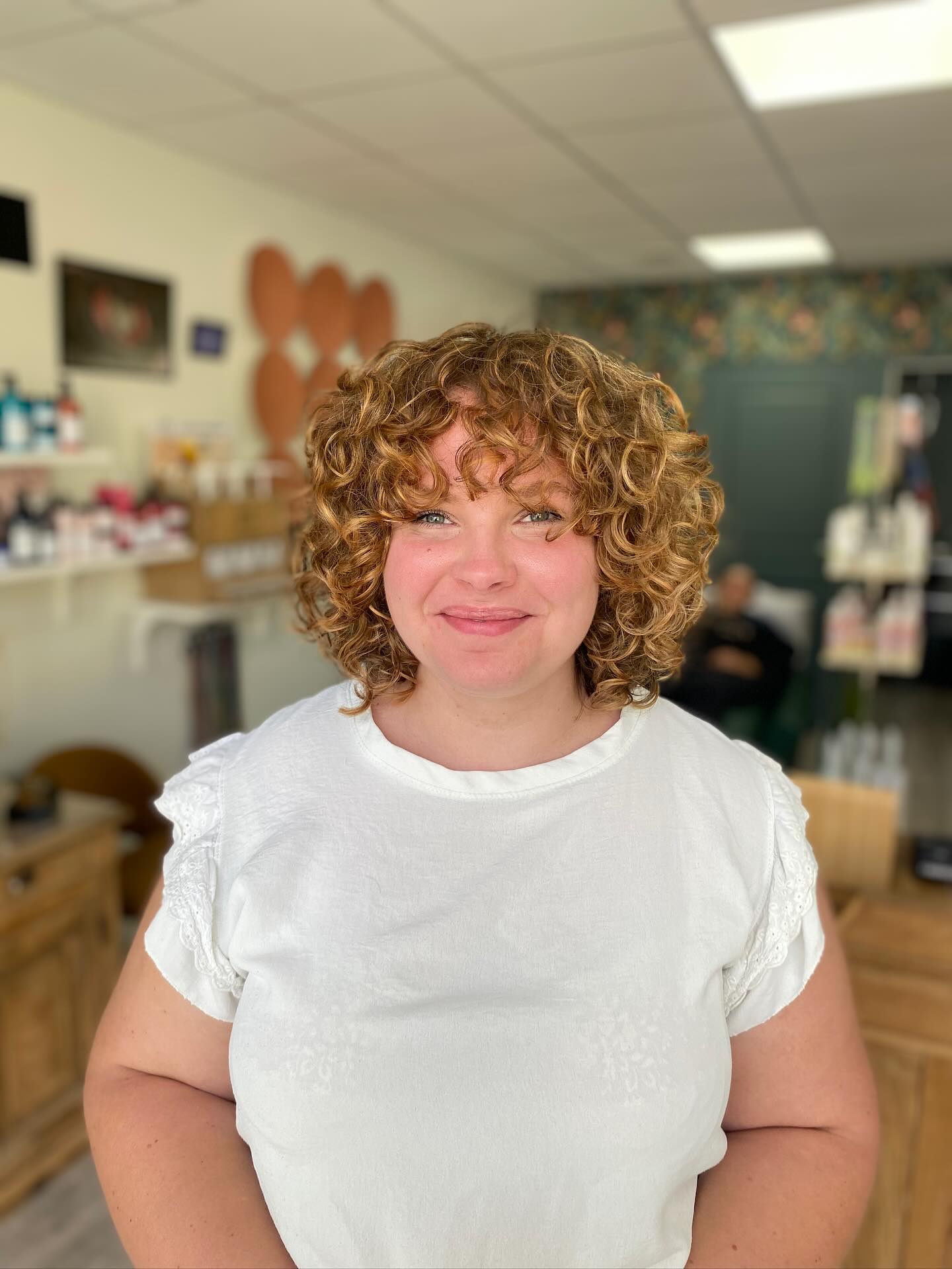 Lush Copper Curls with Soft Fringe