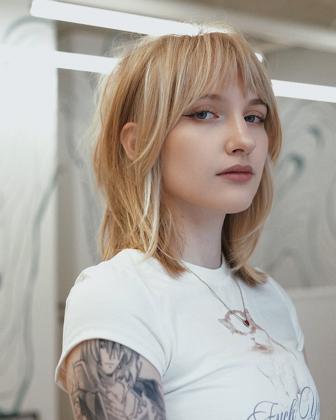 Modern Blonde Bob with Soft Bangs