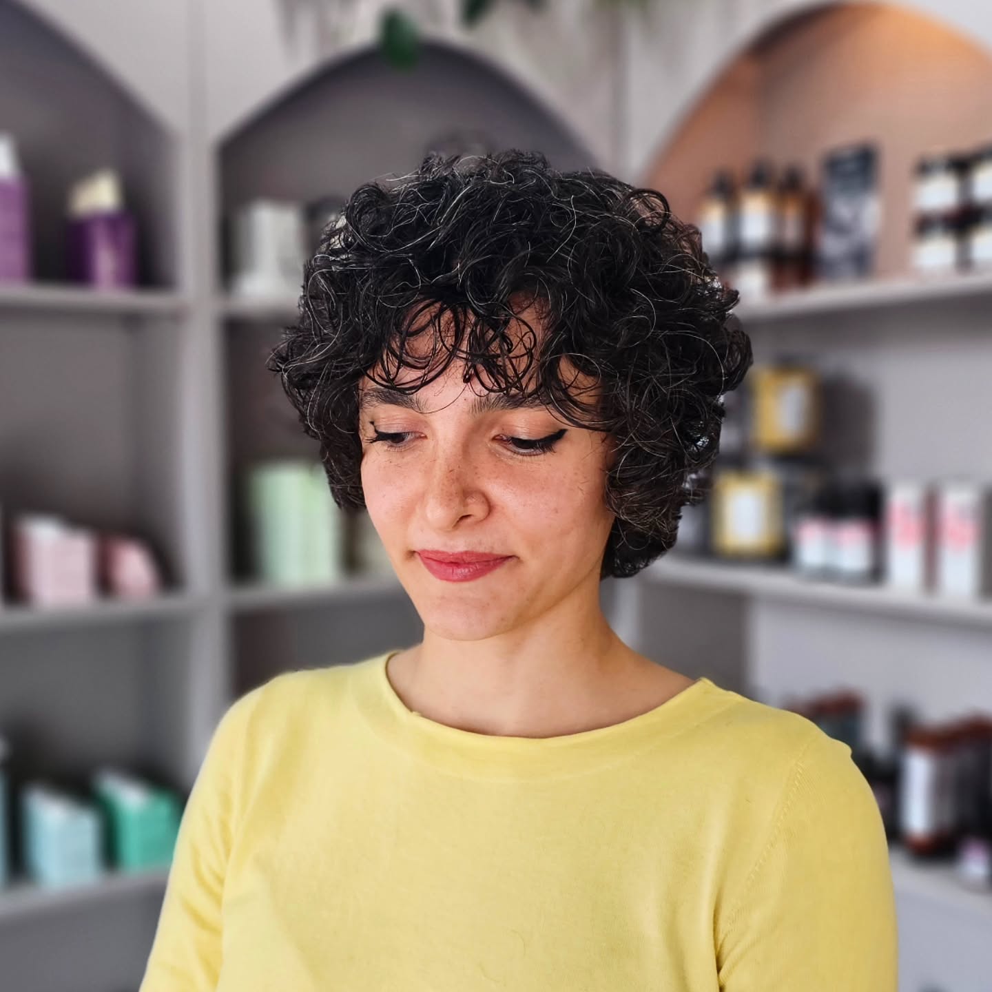 Playful Short Curly Bob with Natural Volume