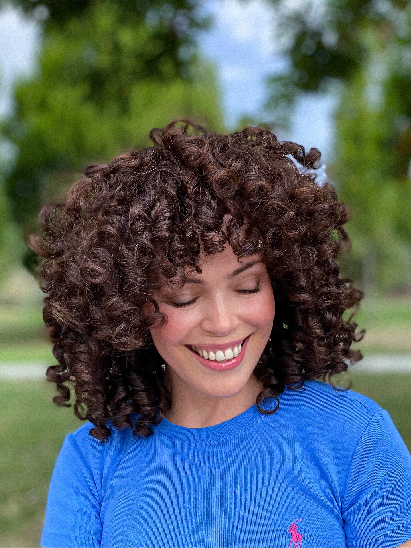 Rich Chestnut Ringlets with Subtle Elegance