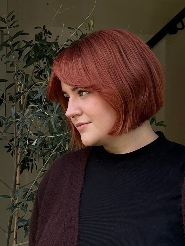 Rich Copper Smooth Bob with Subtle Layers