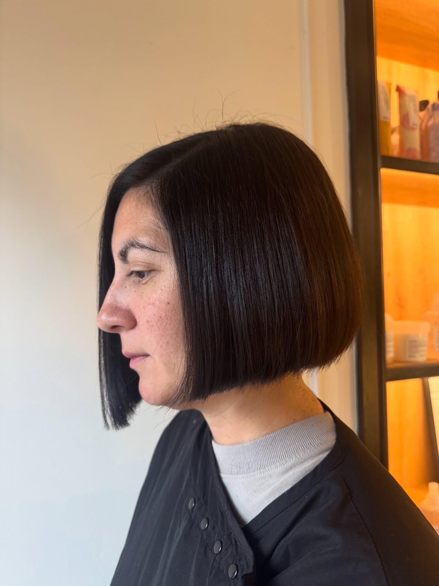 Sleek Deep-Parted Chin-Length Bob