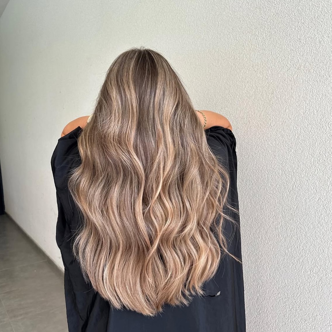 Soft Ash Blonde Waves with Natural Roots