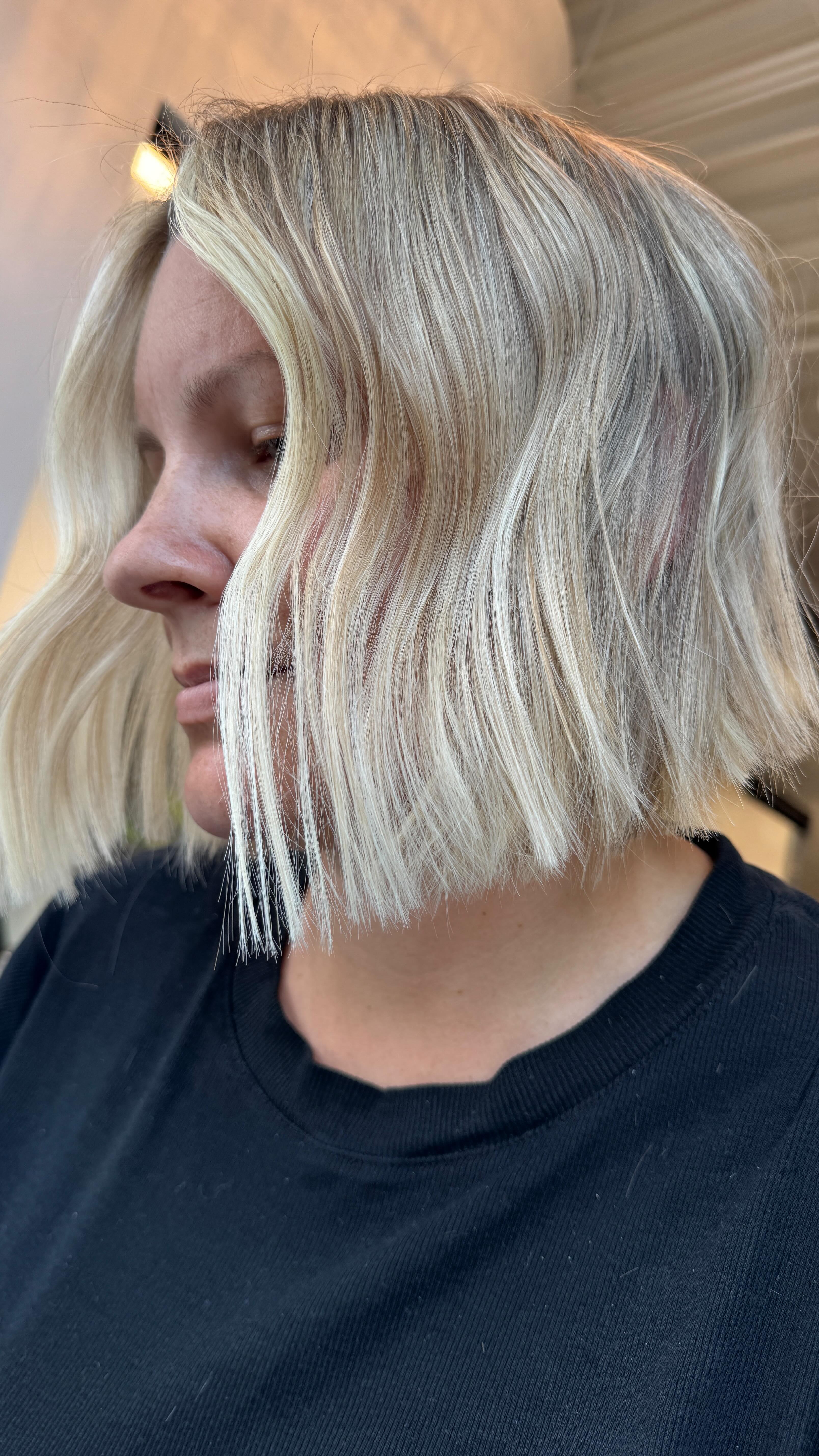 Soft Blonde Graduated Bob with Natural Shadows