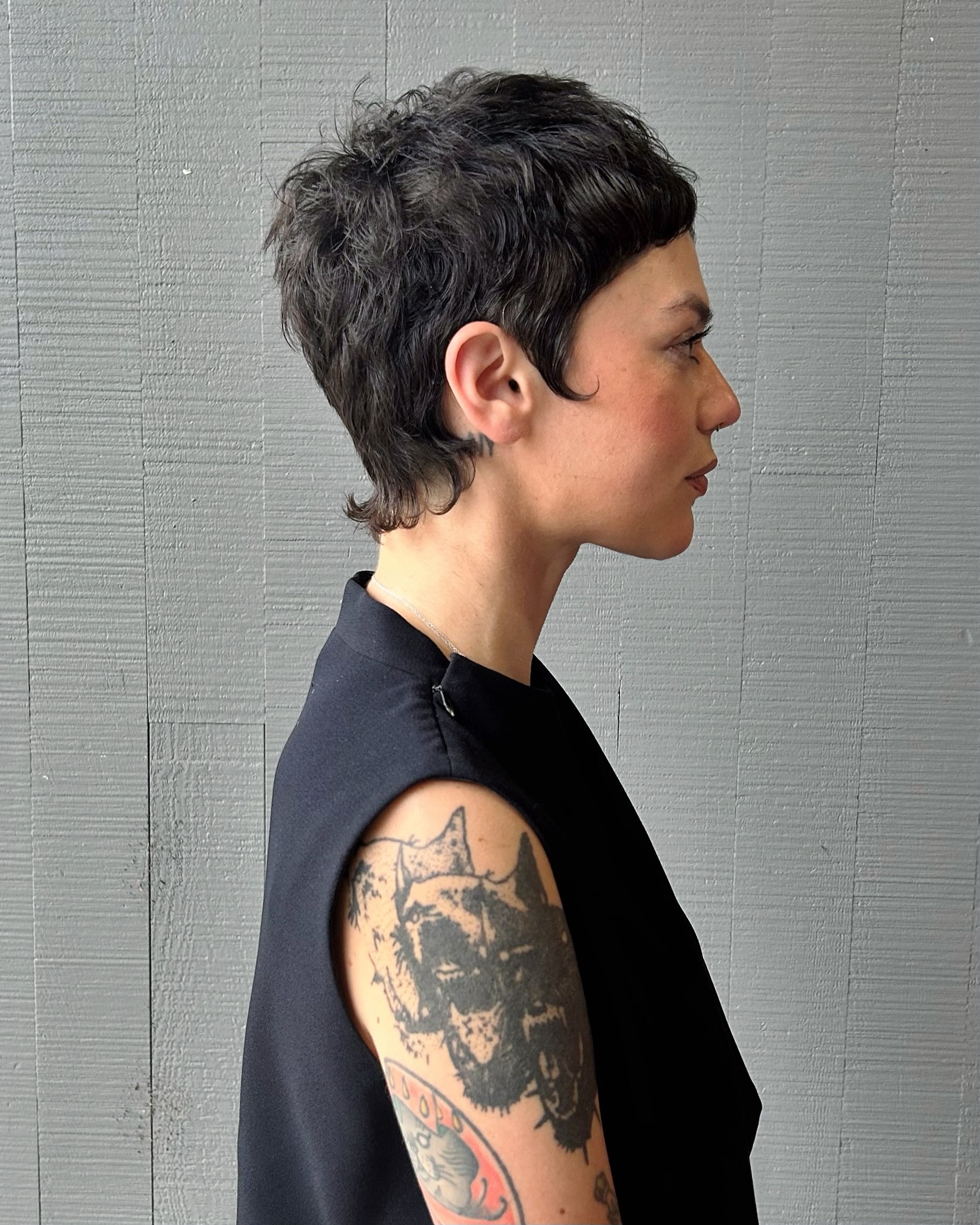 Soft Curly Tapered Pixie with Natural Texture