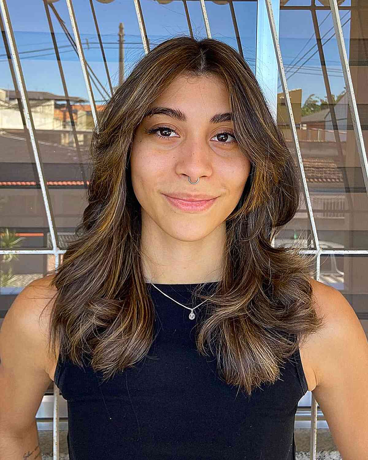 Textured Butterfly Haircut with Layered Waves