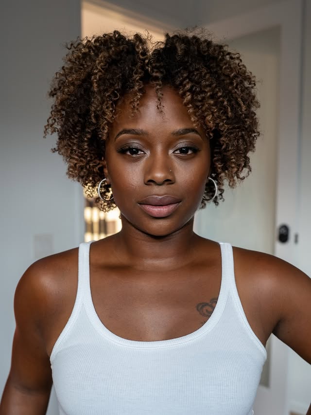 Textured Golden Brown Tapered Cut