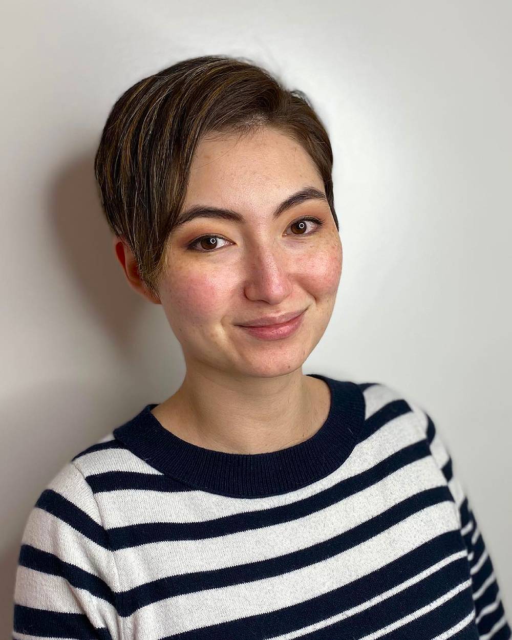 Textured Short Cut with Subtle Side Sweep