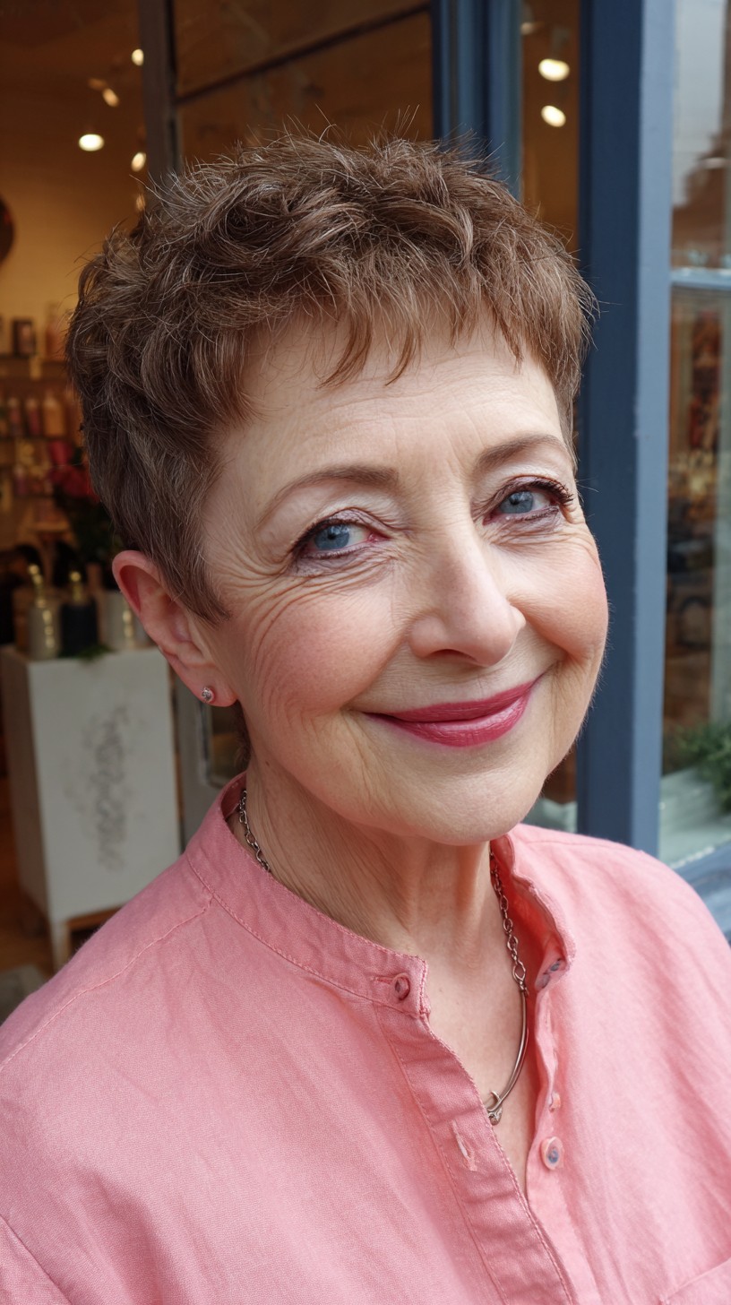 Textured Short Pixie Cut with Soft Volume