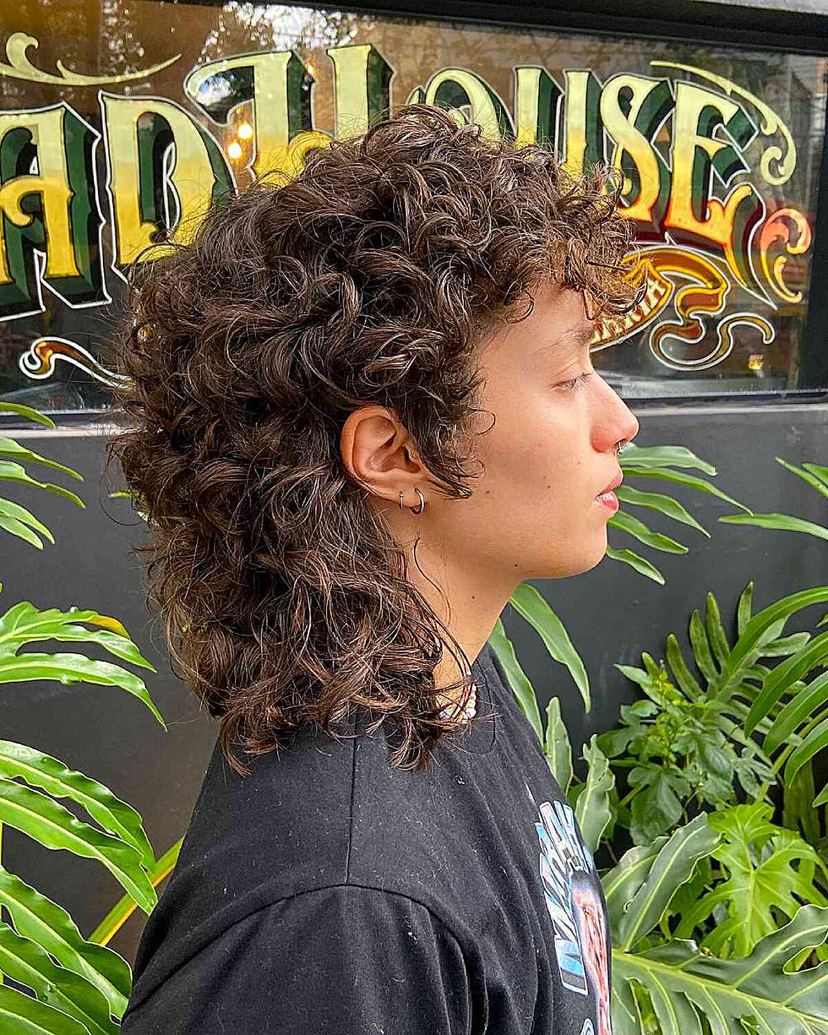 Trendy Curly Mullet with Defined Layers