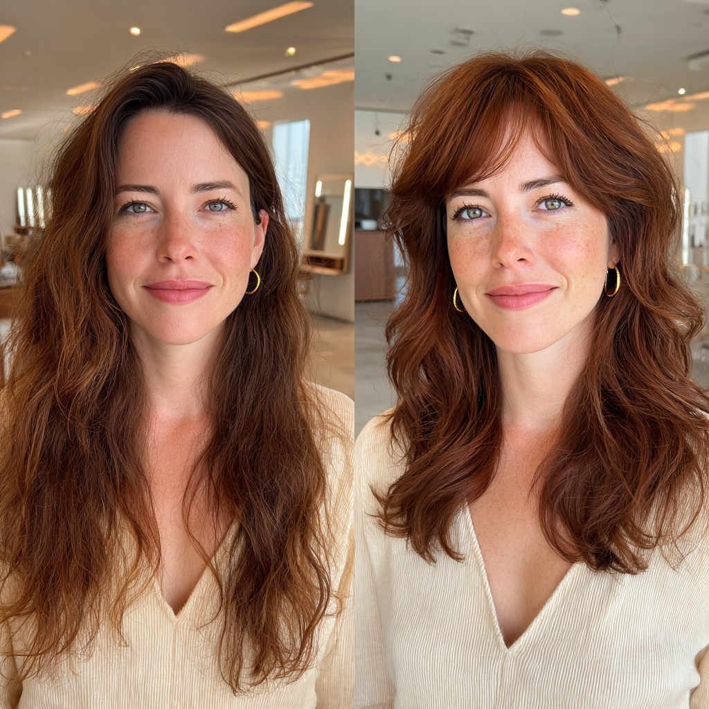 Vibrant Copper Transformation with Soft Fringe