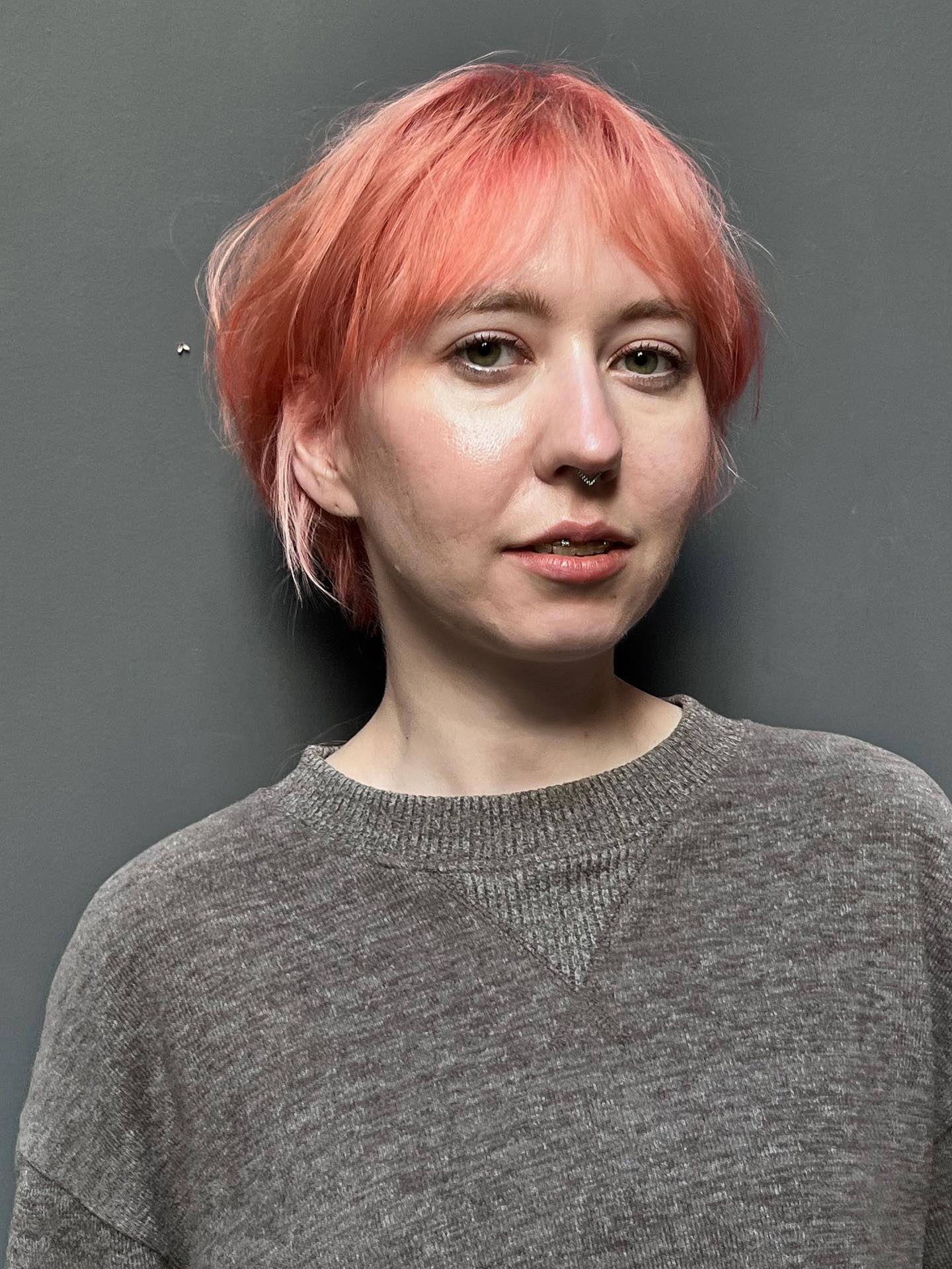 Vibrant Coral Textured Shag with Feathered Ends