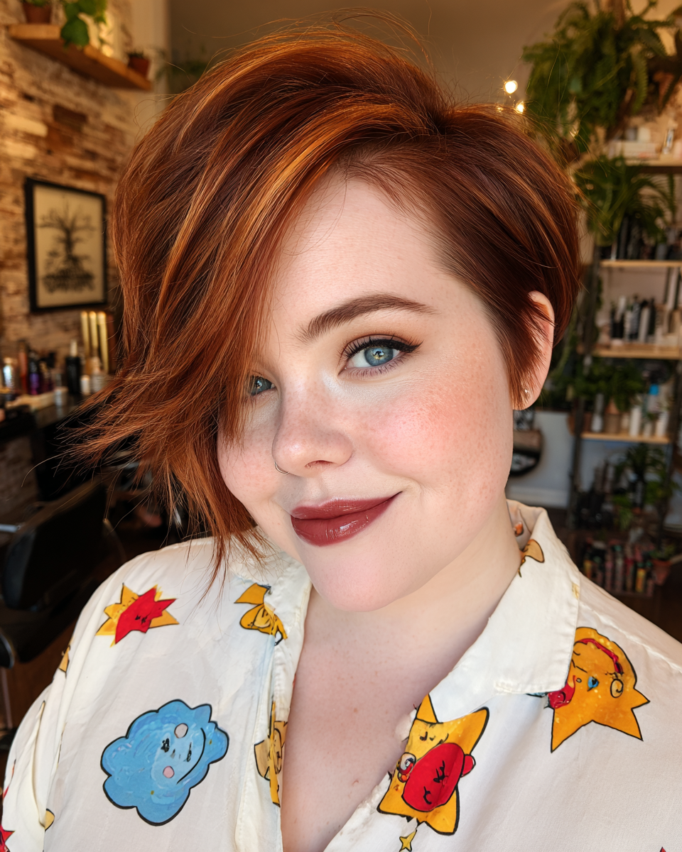 Vibrant Textured Short Cut with Bold Highlights