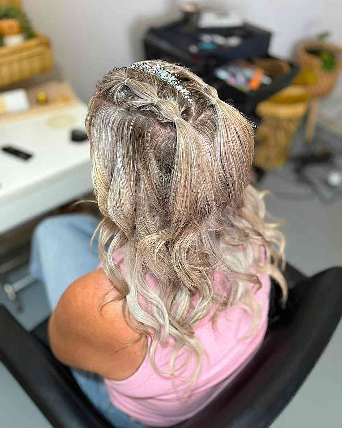 Whimsical Festival Half-Up Braided Waves