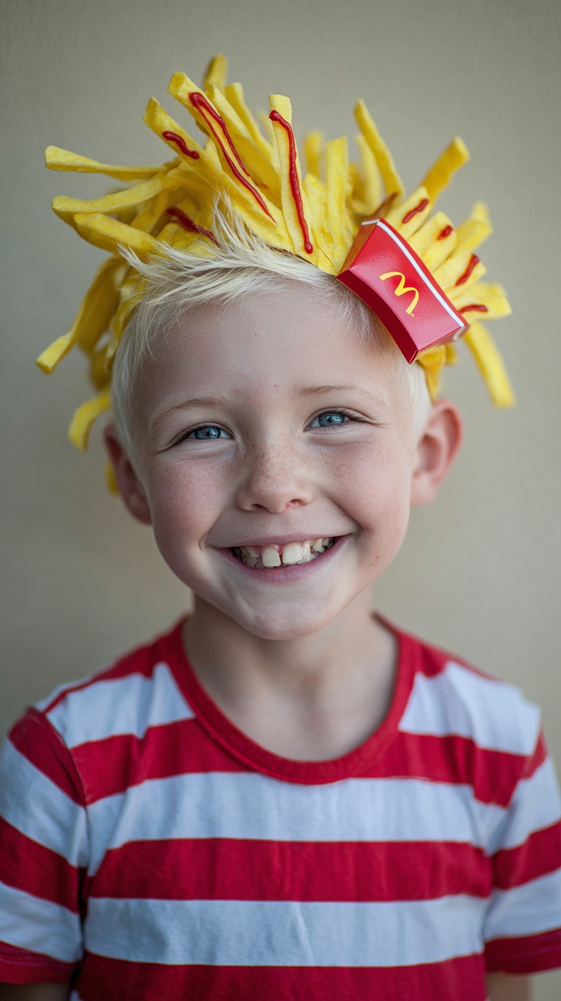 Whimsical French-Fry Inspired Crazy Hair Day Style