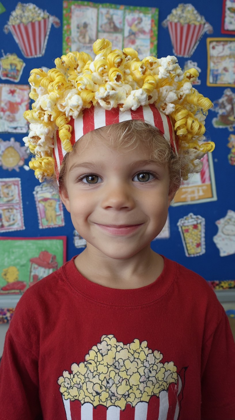 Whimsical Popcorn Box Top for Crazy Hair Day