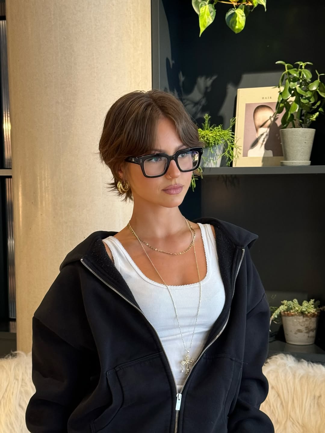 Chic Brunette Textured Bob with Side-Swept Bangs