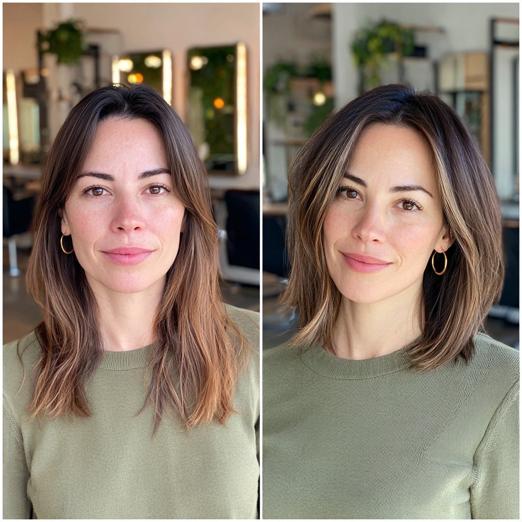 Effortlessly Chic Shoulder-Length Layered Cut