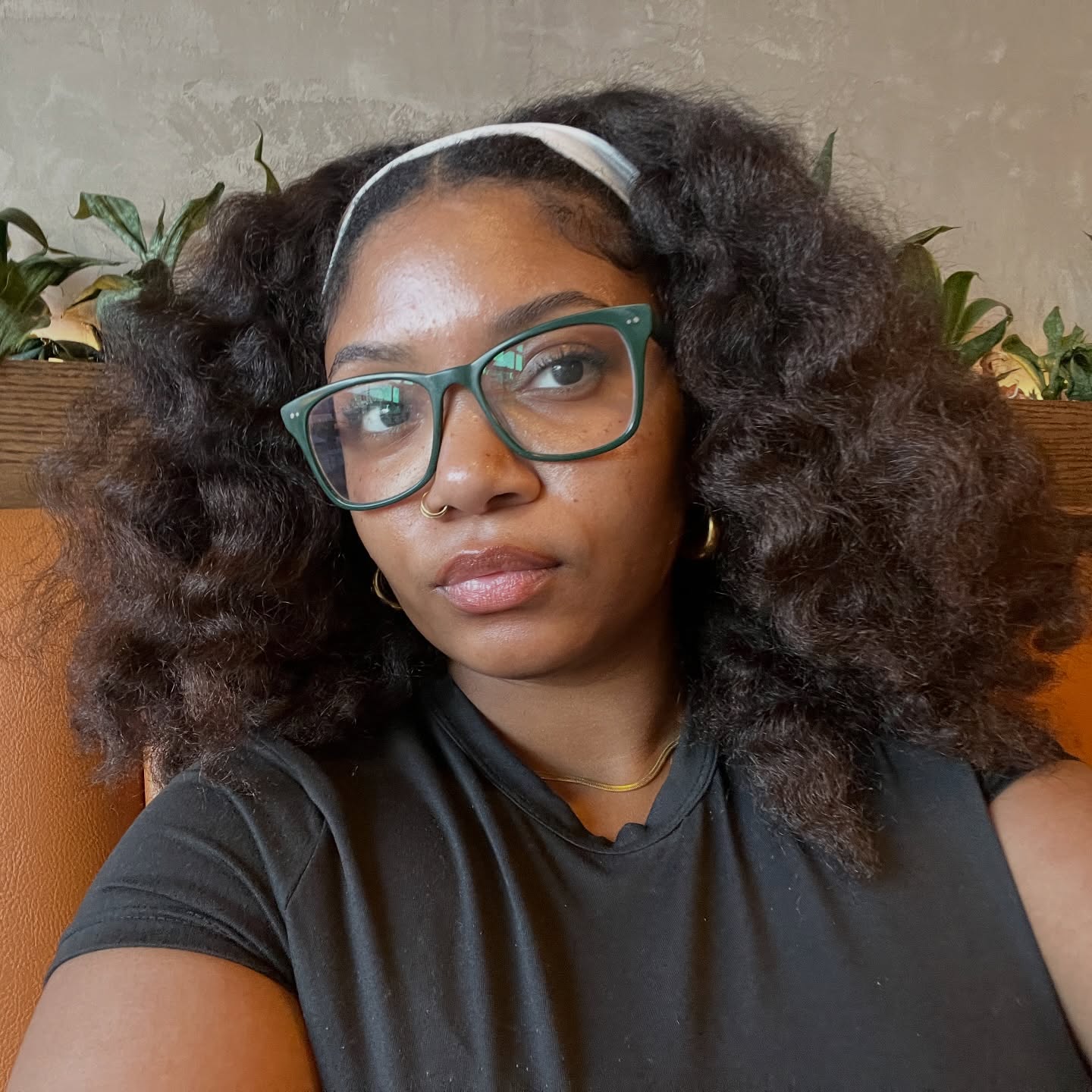 Luxurious Voluminous Natural Curls with Headband Accent