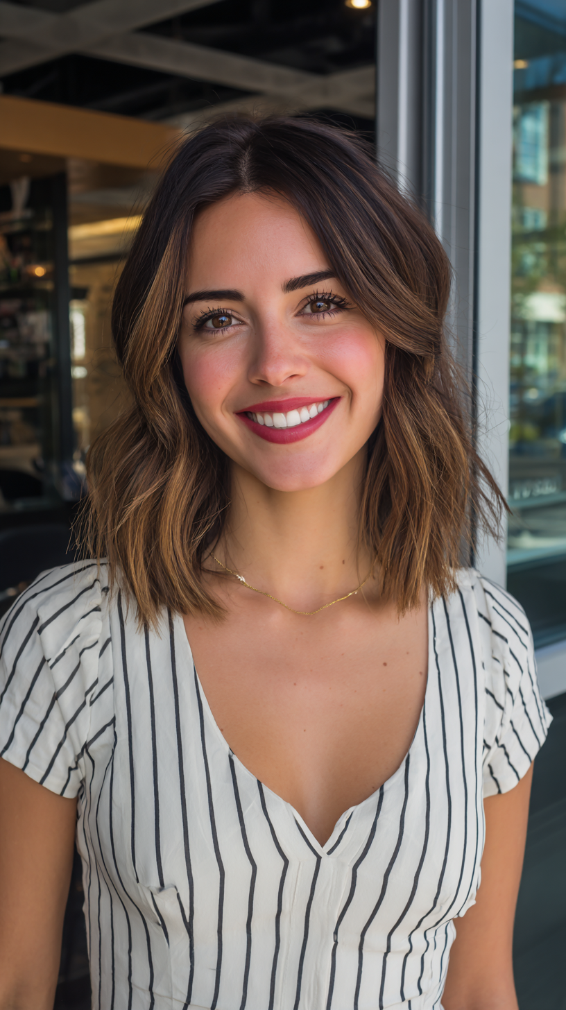 Modern Layered Bob with Subtle Highlights