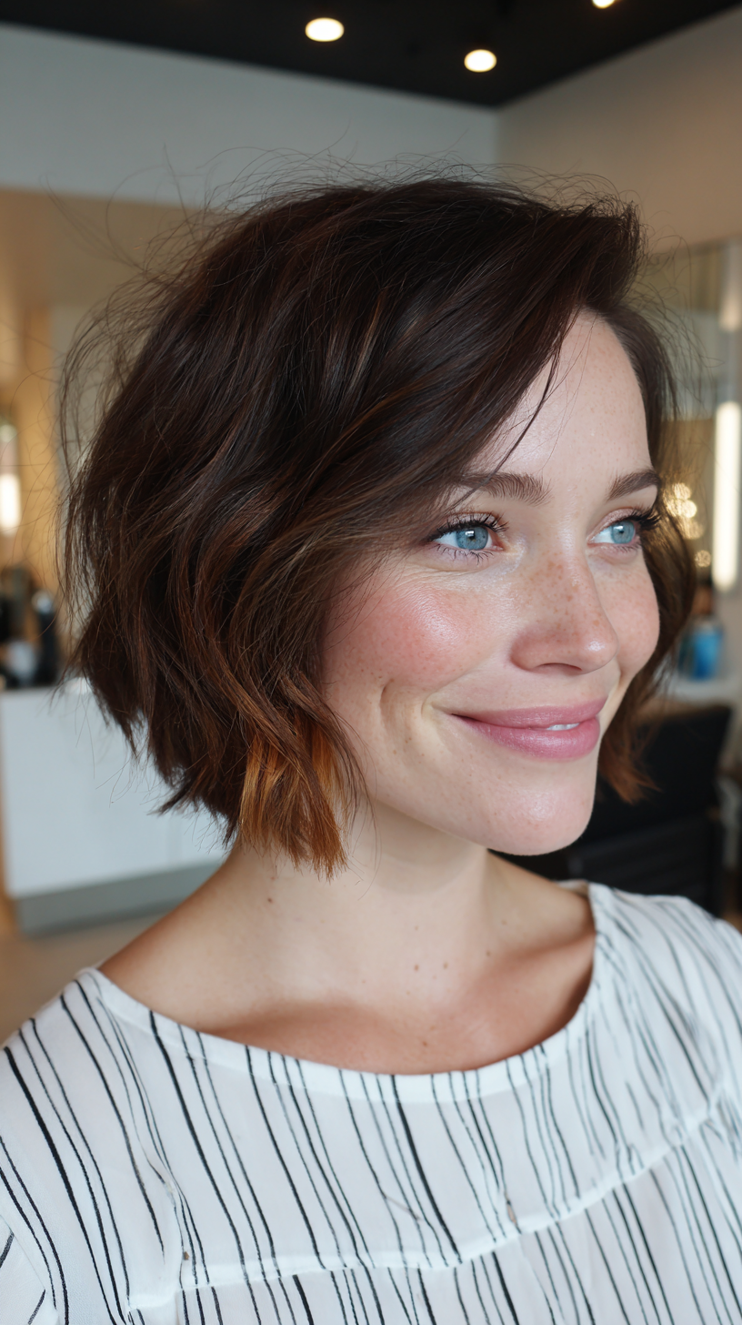 Modern Textured Bob with Subtle Highlights