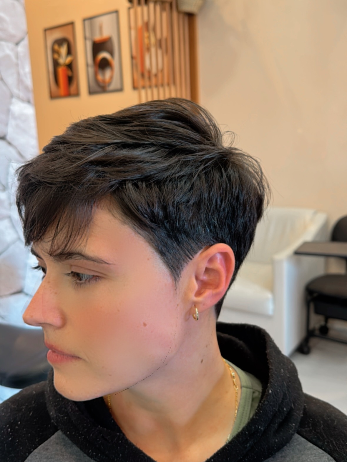 Modern Textured Pixie with Asymmetrical Sweep