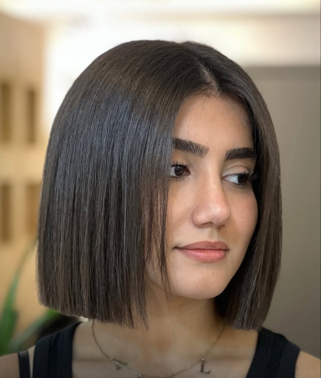 Polished Chestnut Angled Bob