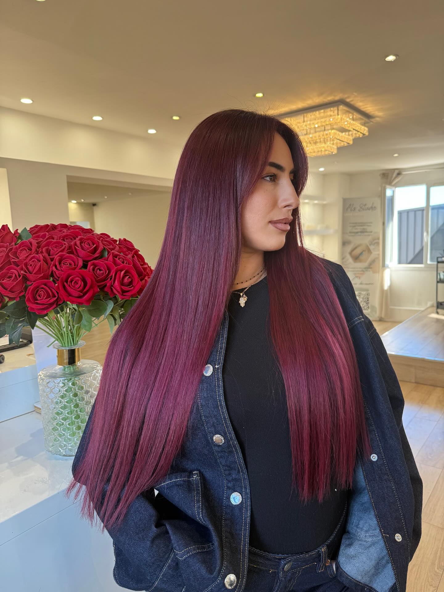 Rich Burgundy Straight Silk Cut